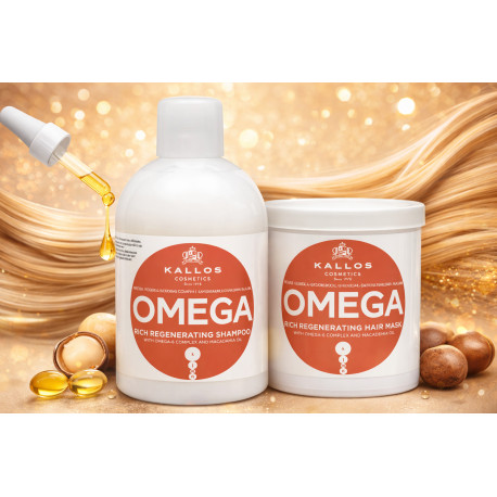 Kallos Omega set – regenerační šampon + maska s makadamiovým olejem