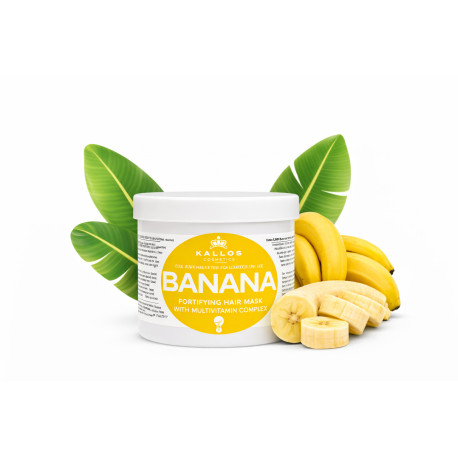 Kallos Banana Hair Mask – banánová maska na vlasy s modelkou