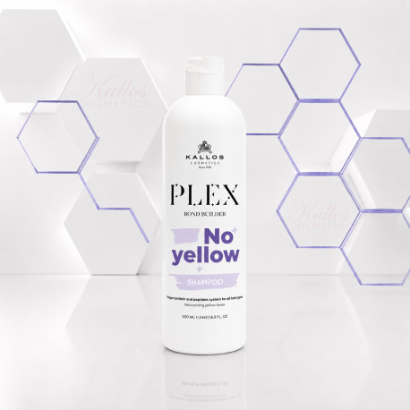 Kallos Plex Bond Builder No Yellow tónovací šampon pro blond a šedivé vlasy 500 ml