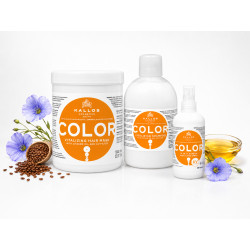 Kallos KJMN Color sada pro barvené vlasy – šampon 1000 ml + maska 1000 ml + 14v1 sprej 200 ml