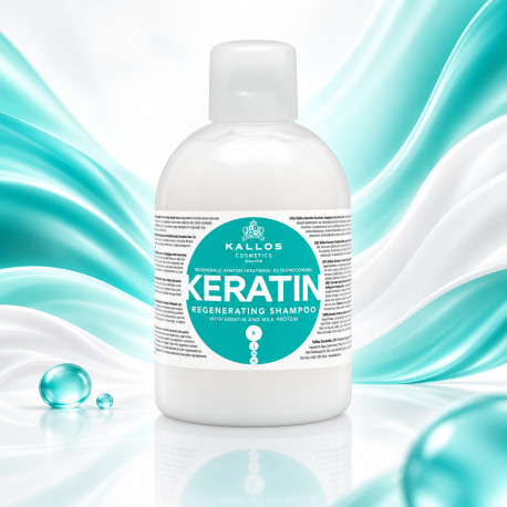 Kallos KJMN Keratin regenerační šampon 1000 ml s keratinem a mléčným proteinem